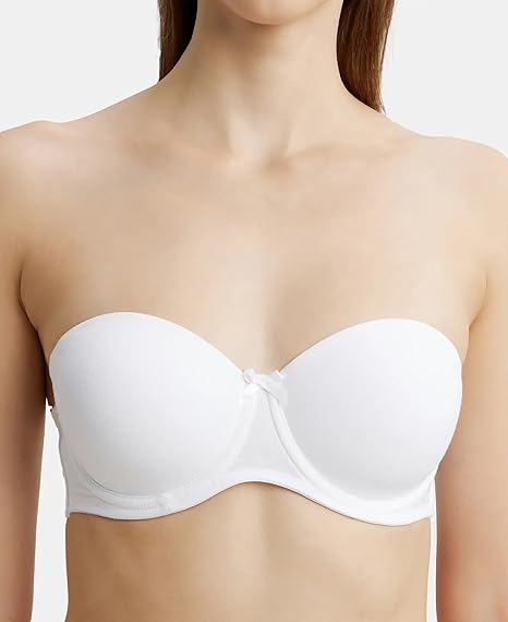 Jockey FE52 Strapless Underwired Cotton Bra – Padded Full Coverage Multiway Design